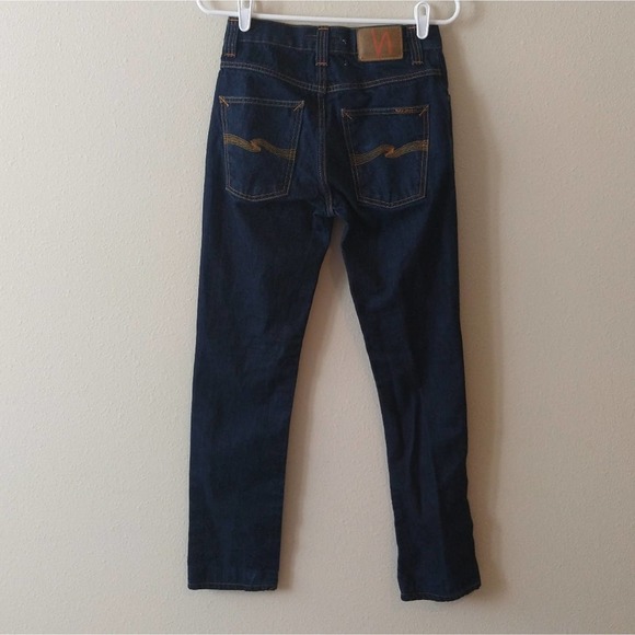 Nudie Jeans Co Men's Organic Cotton Button Fly Jeans Dark Wash Denim 28x34 - Picture 2 of 12